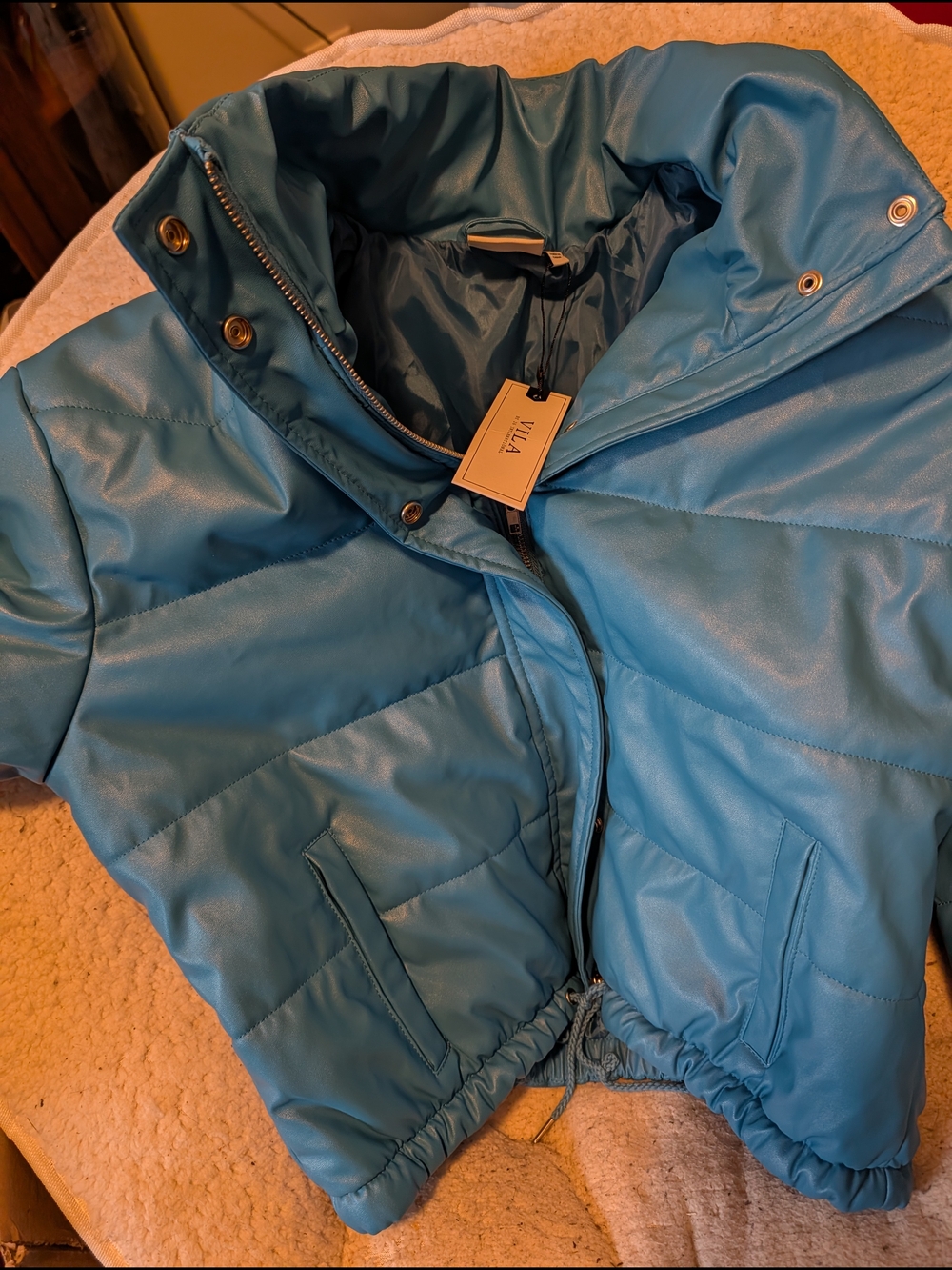 VILA Turquoise Blue Puffer Ski Jacket